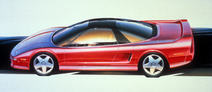 Skitsen fra cirka 1988 var alerede pænere end Pininfarinas prototype.