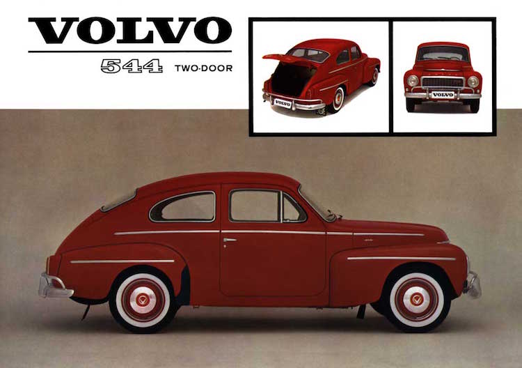 Volvo fik sig med PV 444 og 544 hurtigt et godt marked i USA. Modellerne til det amerikanske marked kan bl.a. kendes på de ekstra bøjler på kofangerne. Her en PV 544 fra 1960.