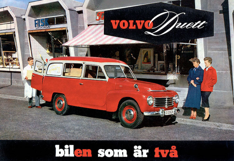Duett var virkelig to biler i én: En varevogn med plads til passagerer på bagsædet.